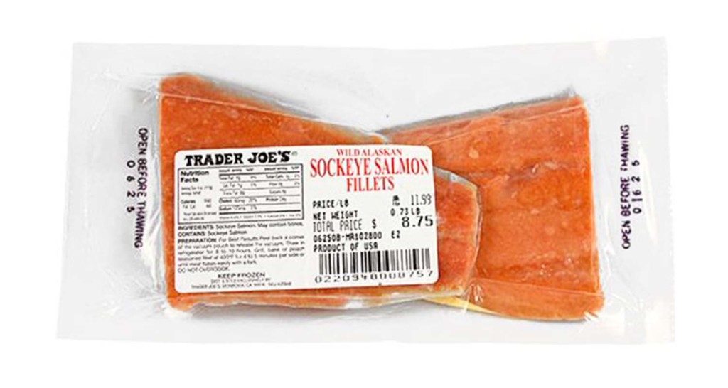 13 Paleo Foods to Snag at Trader Joes_Frozen Wild Sockeye Salmon Fillets